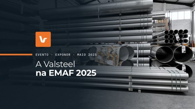 Tubo inox em stock no armazém da Valsteel: a Valsteel na EMAF 2025